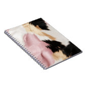 Carnet Blush Rose Blanc Or Noir Vachette Animal (Côté Droit)