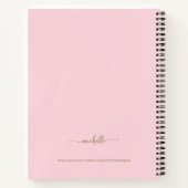 Carnet Blush Rose Chic Monogramme Nom Signature (Dos)