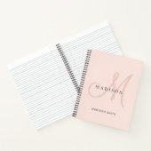 Carnet Blush rose élégant monogramme script (Intérieur)