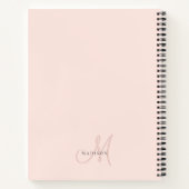 Carnet Blush rose élégant monogramme script (Dos)