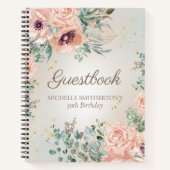 Carnet Blush rose Floral Gold Parties scintillant Anniver (Devant)