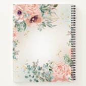 Carnet Blush rose Floral Gold Parties scintillant Anniver (Dos)