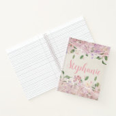 Carnet Blush rose Floral Nom personnalisé (Intérieur)