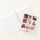 Carnet Blush rose gold en monogramme collage de photos (Intérieur)