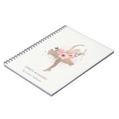 Carnet Blush Rose Gold Floral Girl Dancer Academy (Côté gauche)