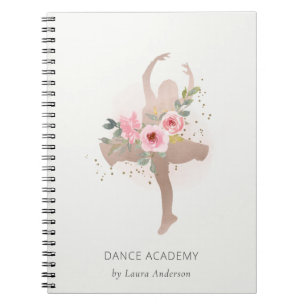 Carnet Blush Rose Gold Floral Girl Dancer Academy