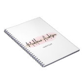 Carnet Blush Rose Pailleté Or Chic Élégant Coiffeur (Côté Droit)