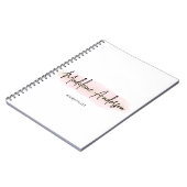 Carnet Blush Rose Pailleté Or Chic Élégant Coiffeur (Côté gauche)