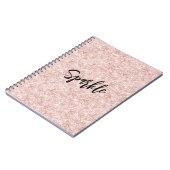 Carnet Blush Rose Pailleté scintillant (Côté gauche)