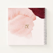 Carnet Blush Rose Terre Cuite Monogrammé Abstrait (Dos)