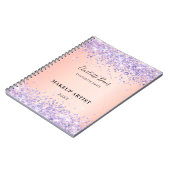 Carnet Blush signature de nom d'affaires en paillettes vi (Côté gauche)