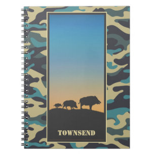 Carnet Boar sauvage et spirale Camo