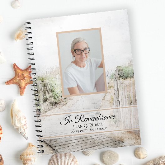 Carnet Boardwalk to Beach Funeral Memorial Guest Book