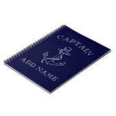 Carnet Boat Capt Sailor Nautical Anchor Personalized (Côté gauche)