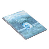 Carnet Bocal Mason à coeur bleu et rusticité de bébé resp (Côté Droit)