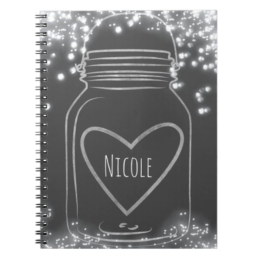 Carnet Bocal Mason argenté & Éclairages Glam rustique de (Devant)