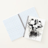 Carnet Bodybuilding Croquis Femelle Flextant Ses Muscles (Intérieur)