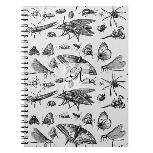 Carnet BOGUES GOTHIQUES monogrammes Insectes d'encre Vint (Devant)