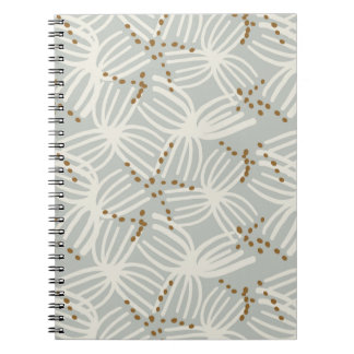Carnet Bohème abstrait minimaliste côtier - bleu poussiér