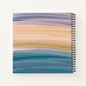 Carnet Boho Abstrait Aquarelle Brush Strokes Earthy Blue (Dos)