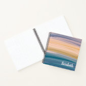 Carnet Boho Abstrait Aquarelle Brush Strokes Earthy Blue (Intérieur)