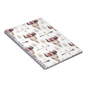 Carnet Boho aquarelle : flèches, motif crâne. (Côté Droit)