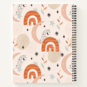 Carnet Boho arc-en-ciel abstraite ligne art lune étoiles  (Dos)