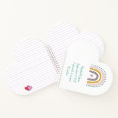 Carnet Boho Arc-en-ciel rose Turquoise Coeurs d'or Statis (Intérieur)