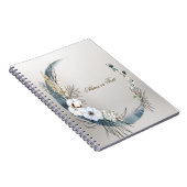 Carnet Boho Blanc Orchidée Fleurs Bleu Lune Élégant (Côté Droit)