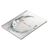 Carnet Boho Blanc Orchidée Fleurs Bleu Lune Élégant (Côté gauche)