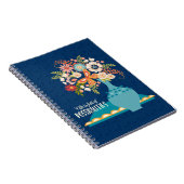 Carnet Boho bleu floral inspirant (Côté Droit)