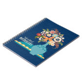 Carnet Boho bleu floral inspirant (Côté gauche)