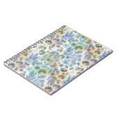 Carnet Boho bleu vert floral botanique fantaisiste (Côté gauche)