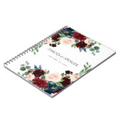Carnet Boho Bloom | Burgundy Rouge et bleu marine Personn (Côté gauche)
