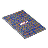 CARNET BOHO BLUE ORANGE GEO DESIGN (Côté Droit)