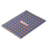CARNET BOHO BLUE ORANGE GEO DESIGN (Côté gauche)