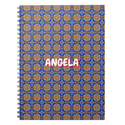 CARNET BOHO BLUE ORANGE GEO DESIGN (Devant)