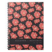 Carnet Boho Botanical Black Red Custom Wedding (Devant)