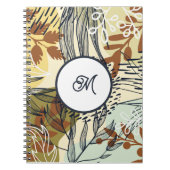 Carnet Boho Brun Vert Or Feuilles (Devant)