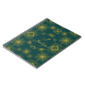 Carnet Boho Celestial Sun Stars Vert Turquoise (Côté gauche)