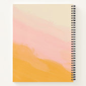 Carnet Boho Chic Aquarelle rose et jaune Personnalisé (Dos)