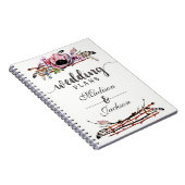 Carnet Boho Chic Blush rose Wedding planner Floral (Côté Droit)