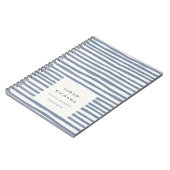 Carnet Boho Chic Dusky Blue Watercolor Hand Drawn Strips (Côté gauche)