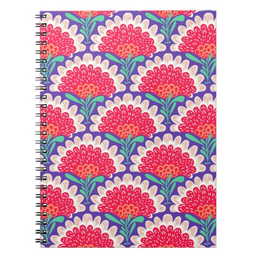 Carnet Boho Chic Floral Vintage Imprimer. (Devant)