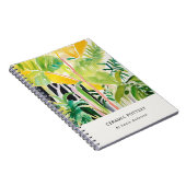 Carnet Boho Chic Green Tropical Leafy Foliage Botanical (Côté Droit)