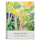 Carnet Boho Chic Green Tropical Leafy Foliage Botanical (Devant)