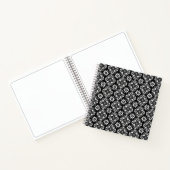 Carnet Boho Chic noir et blanc motif floral (Intérieur)