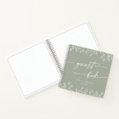 Carnet Boho Chic Sage Green Wildflower Wedding Guest Book (Intérieur)