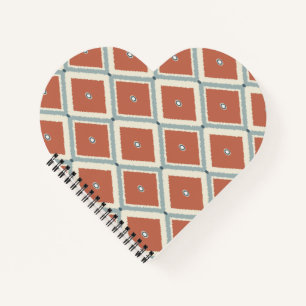 Carnet Boho Chic Terracotta et Indigo Géométrique Ikat Pa