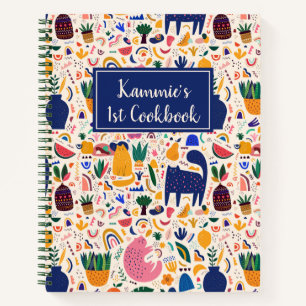 Carnet Boho coloré Desert Cats Motif Kids Cookbook